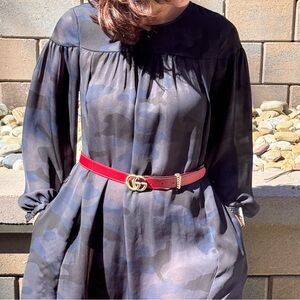 Chic Camouflage Long Sleeve Dress